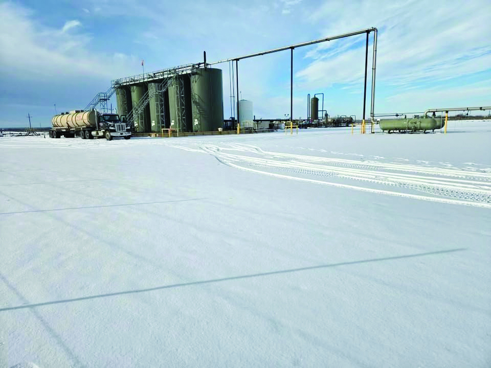 A wintry scene from Orla, Texas taken by Coastal Plains Trucking professional driver Anthony Lea.