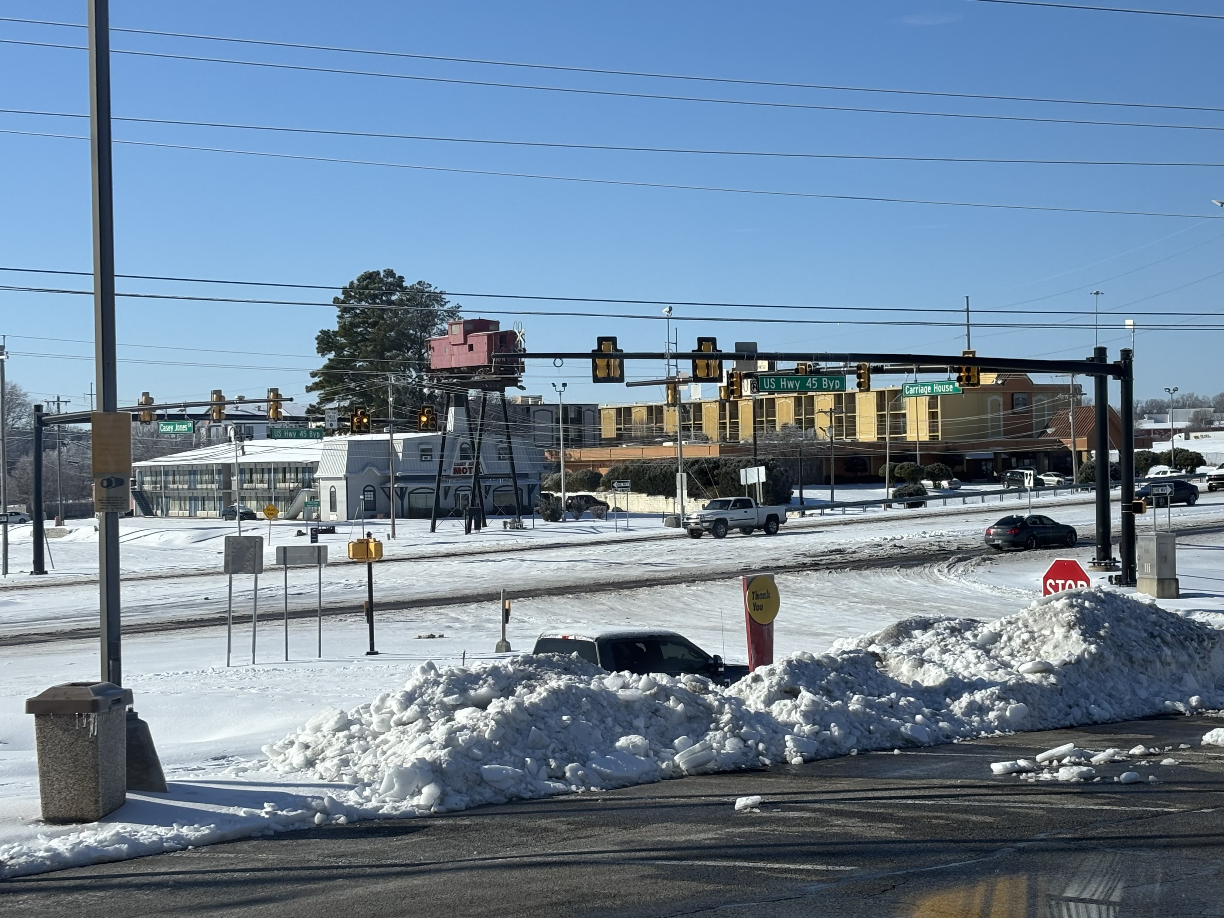 Wintry image from Texas captured by professional driver with Coastal Plains Trucking.
