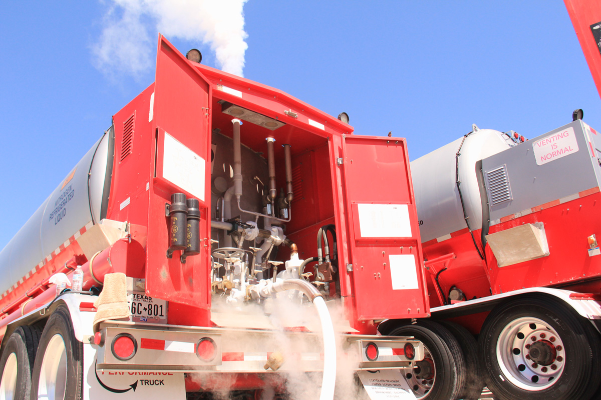 New Coastal Plains Trucking trucks are photographed in Baytown.