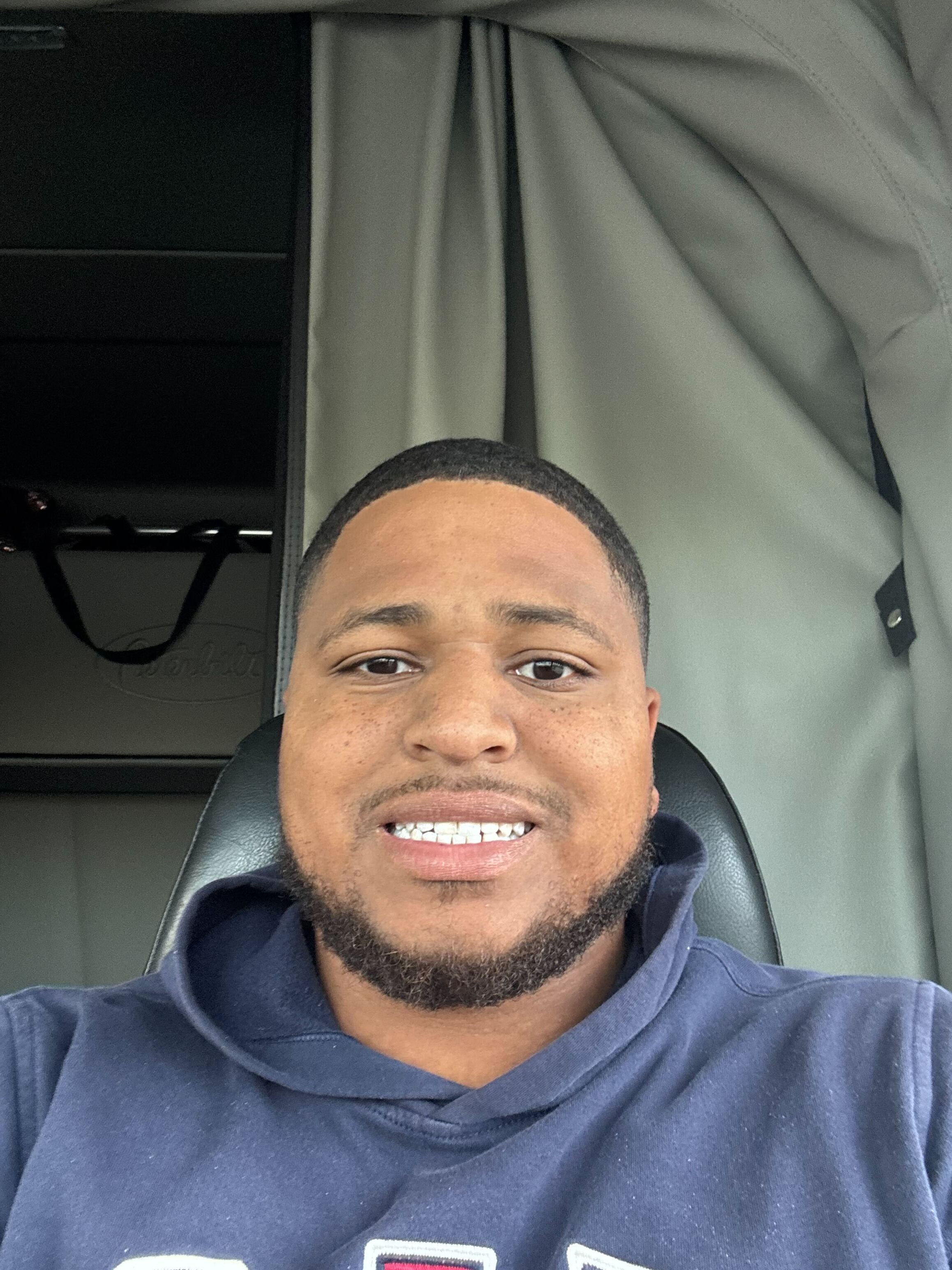 Jaylon Marshall, professional truck driver for Coastal Plains Trucking, is pictured.